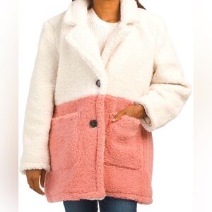 French Connection Cream and Tan Teddy Jacket